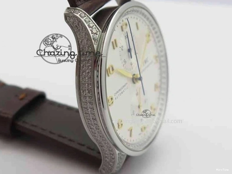 MIROTIME 0507 Portuguese IW3714 Diam ZF V2 1:1 Best Edition White Dial RG Numbers On Brown Leather Strap A79350 (Slim Movement) Fashionable 7246